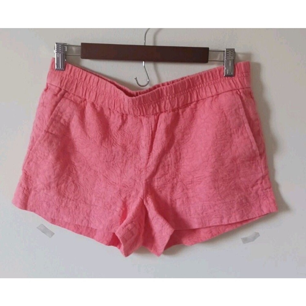 J.Crew Shorts Women 6 Pink Paisley Embossed Floral Textured Pockets